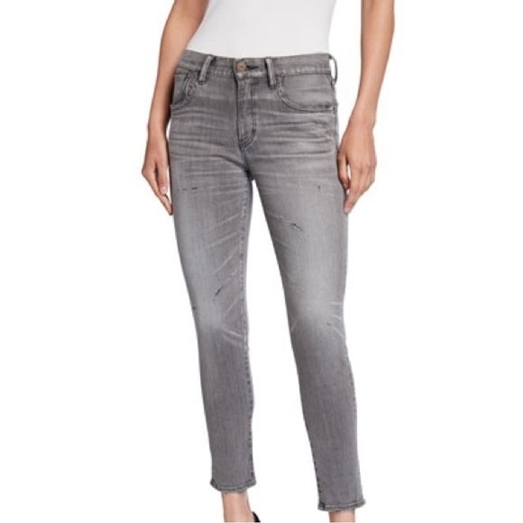Vince Denim - VINCE Dylan Skinny Jean Destructed Dark Gray Wash Size 30 Designer Full Length